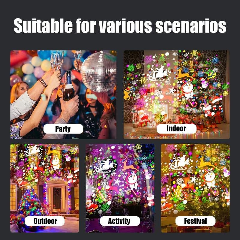 Joytutus LED Christmas Projection Lamp 5V/1A with 16 Patterns USB Powered for Home & Car Use Dynamic Stage Projector for Holiday Party Atmosphere - ModoCoveDesign